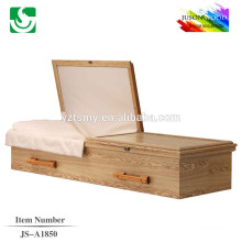 Popular American style flat lid simple wooden cheap casket